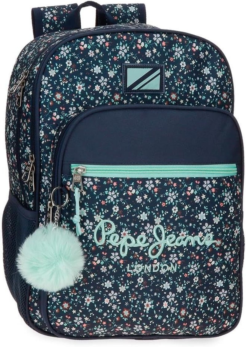 Pepe Jeans Alenka školní batoh s vozíkem, modrý, 30 x 40 x 12 cm, polyester, 14,4 l, modrý, školní batoh s vozíkem Prémiové batohy a brašny Naty Shop Schulrucksack