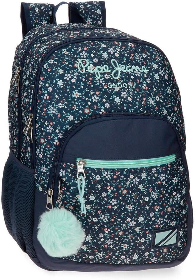 Pepe Jeans Alenka školní batoh s vozíkem, modrý, 30 x 40 x 12 cm, polyester, 14,4 l, modrý, školní batoh s vozíkem Prémiové batohy a brašny Naty Shop Pepe Jeans Rucksack