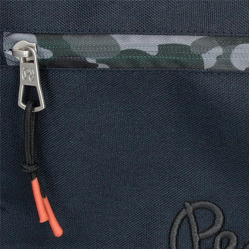 Školní batoh Pepe Jeans Cromwell, dvoukomorový, černý, 33 x 46 x 15 cm, polyester, 22,77 l, černý, univerzální, dvoukomorový školní batoh Premium Batohy a brašny Naty Shop