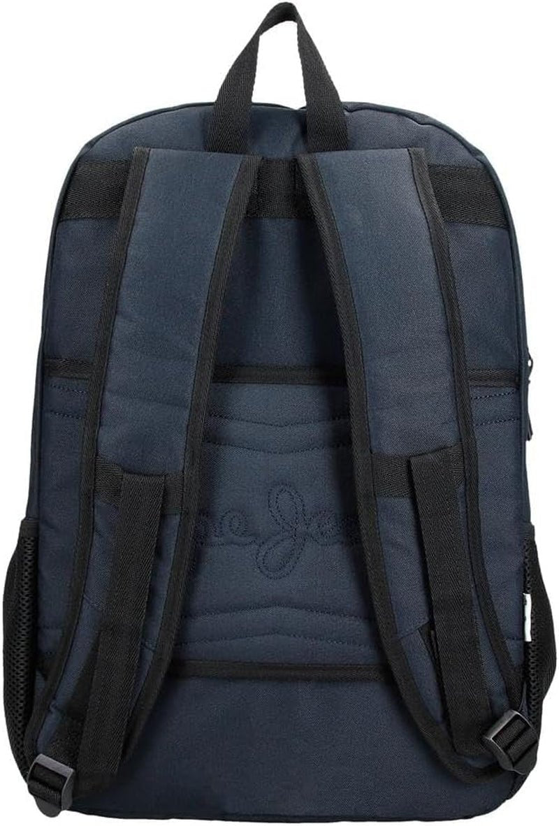 Školní batoh Pepe Jeans Cromwell, dvoukomorový, černý, 33 x 46 x 15 cm, polyester, 22,77 l, černý, univerzální, dvoukomorový školní batoh Premium Batohy a brašny Naty Shop