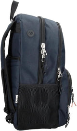 Školní batoh Pepe Jeans Cromwell, dvoukomorový, černý, 33 x 46 x 15 cm, polyester, 22,77 l, černý, univerzální, dvoukomorový školní batoh Premium Batohy a brašny Naty Shop