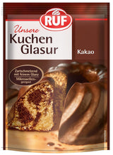 RUF Cake Glaze Bourbon Vanilka, 100g v sáčku, vhodné do mikrovlnné trouby, na polevání a zdobení sušenek, muffinů a dortů, bezlepková cukrová pasta Naty Shop Cacao