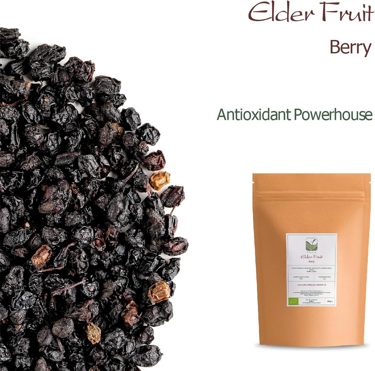 Bio černý bez - celé bobule sambucus - černý bez Dehydrované produkty Naty Shop
