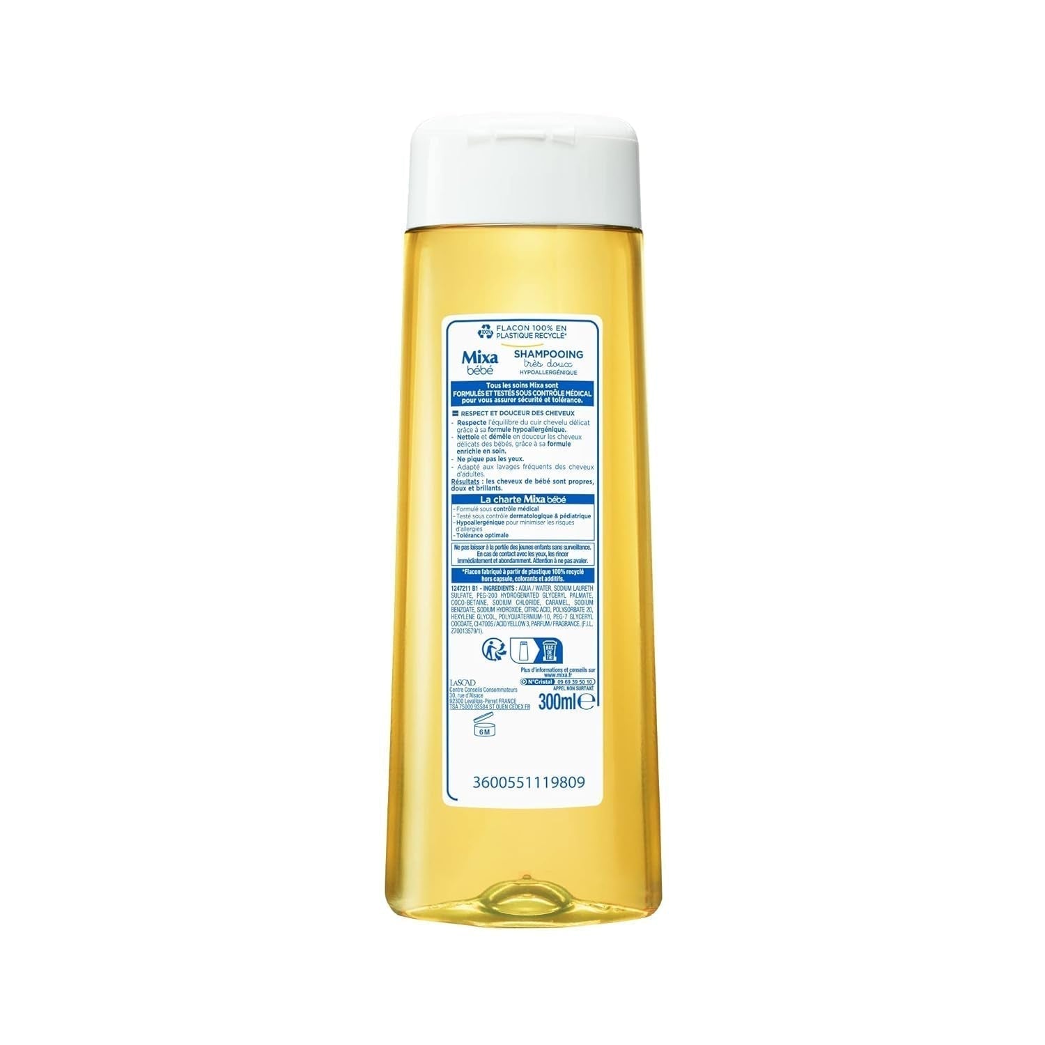 Mixa dětský šampon, hypoalergenní, 300 ml Děti - koupel a péče o pleť Naty Shop