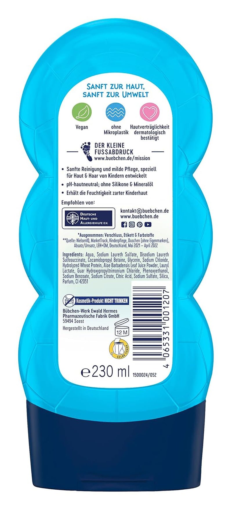 Buebchen Sportsfreund šampon a sprchový gel 2v1, 230 ml Děti - péče o pleť a koupel Naty Shop