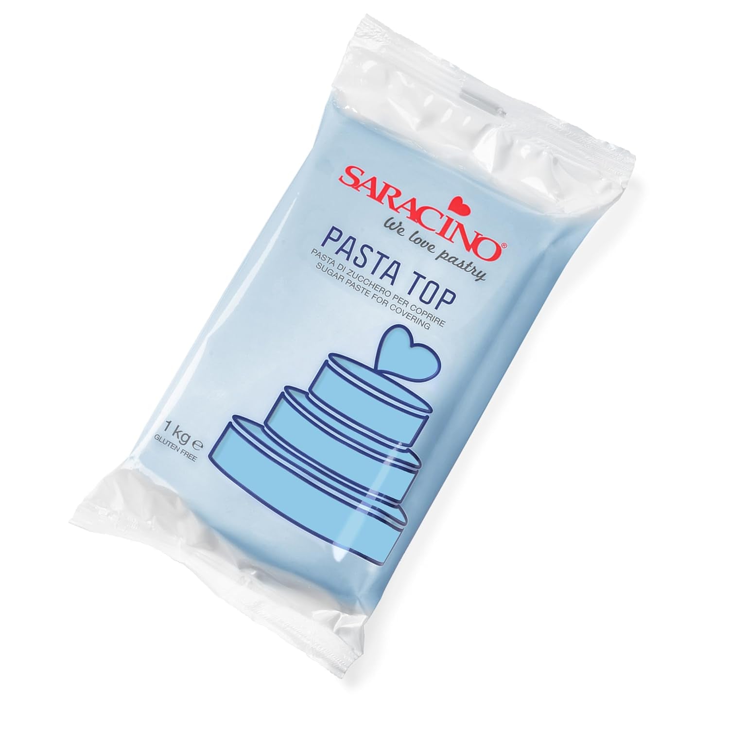 Saracino Fondant Top, cukrová pasta na zakrytí 1 kg, Made In Italy Cukrová pasta Naty Shop Celeste Baby