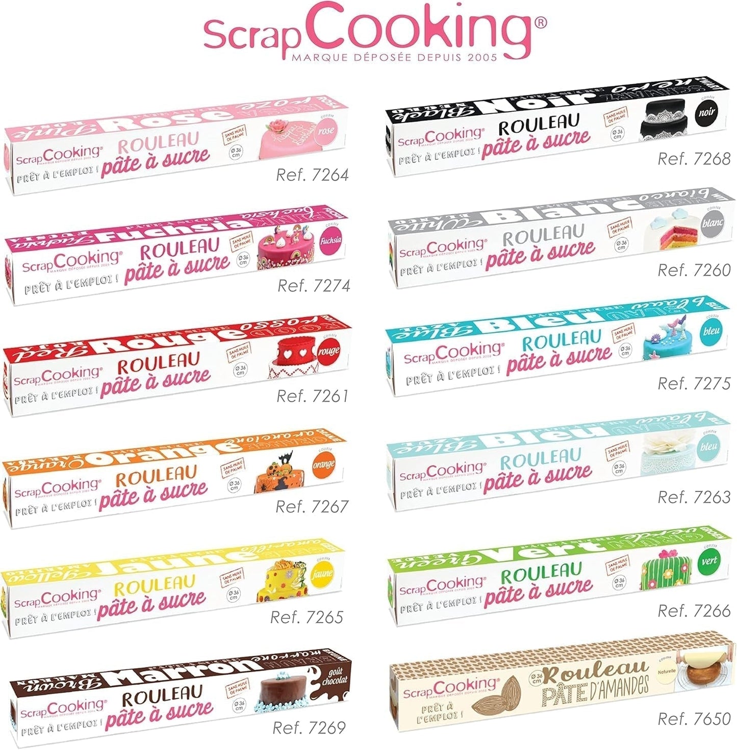 ScrapCooking - Růžová fondánová roláda â'¬ 36 cm - Rolovaný černý fondán 430 g - Dortový topper fondánová ozdoba na dorty, pečení, narozeniny, párty - Růžová - 7264 Cukrová pasta Naty Shop