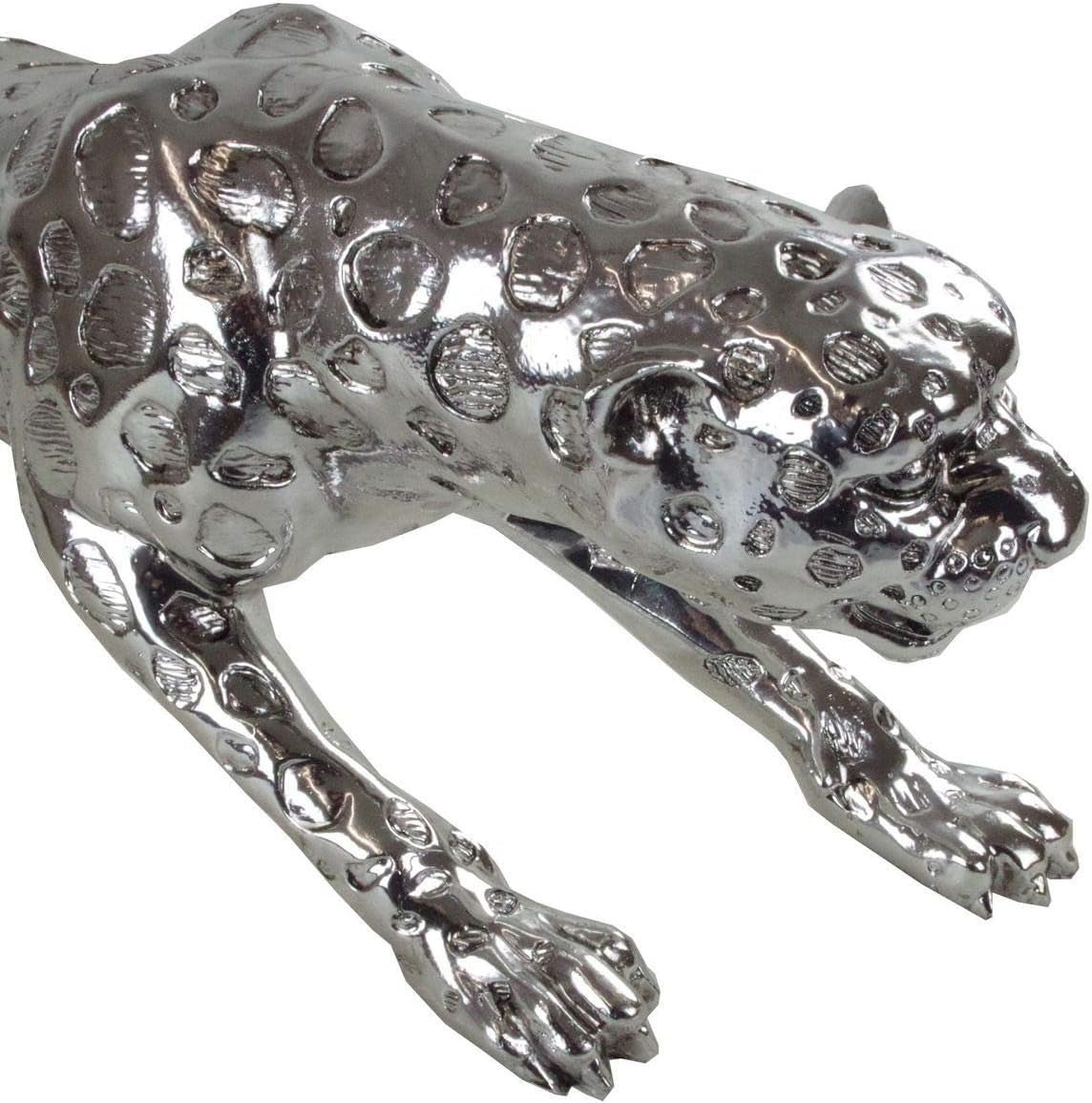 Dekorativní plastika Casablanca XL - Gpard Matt silver - Dekor do obývacího pokoje - Délka 80 cm Sošky a plastiky Naty Shop