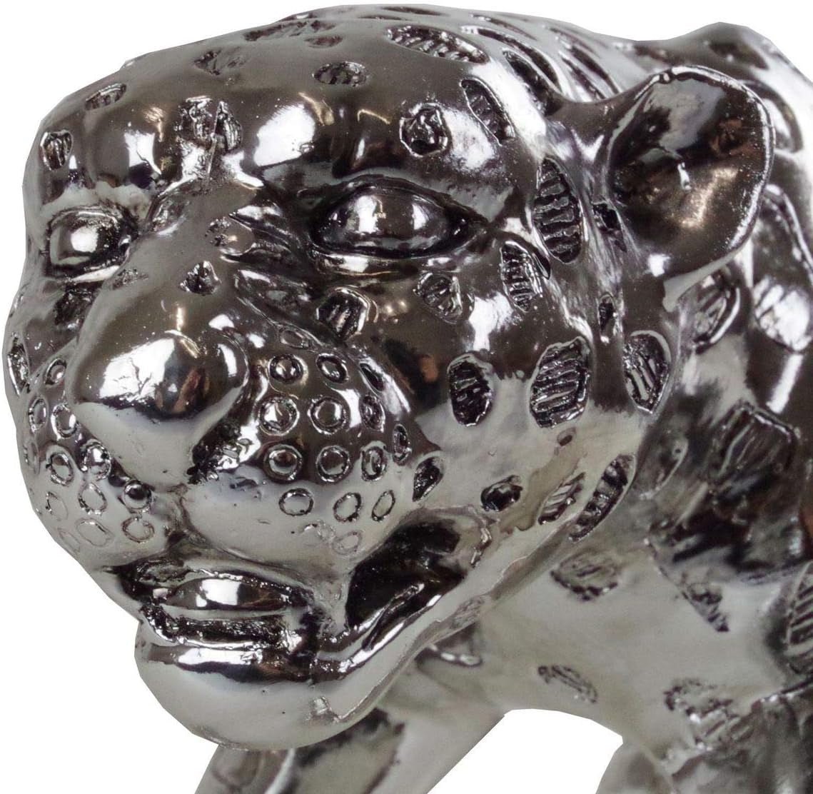 Dekorativní plastika Casablanca XL - Gpard Matt silver - Dekor do obývacího pokoje - Délka 80 cm Sošky a plastiky Naty Shop