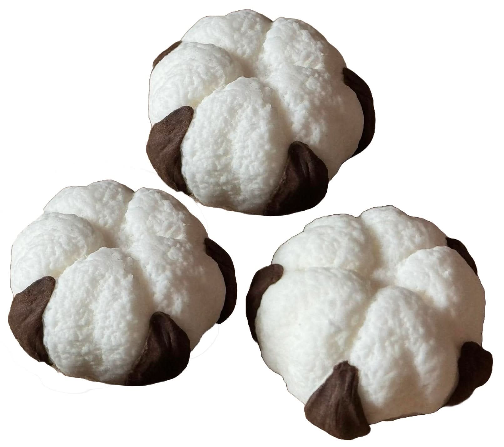 Sada 3 jedlých cukrových dekorací, Ozdoby z vatových květů z Sugar Paste Nati Shop