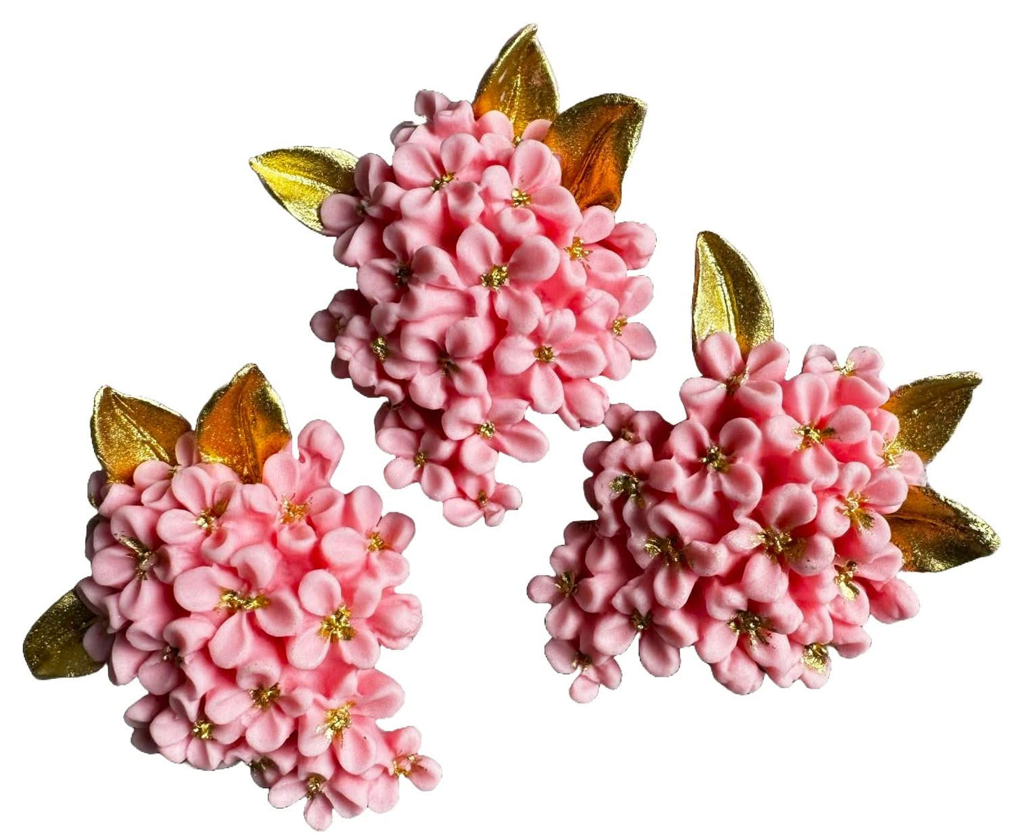 Sada 3 jedlých cukrových dekorací, Květy šeříku Dekorace z Sugar Paste Nati Shop