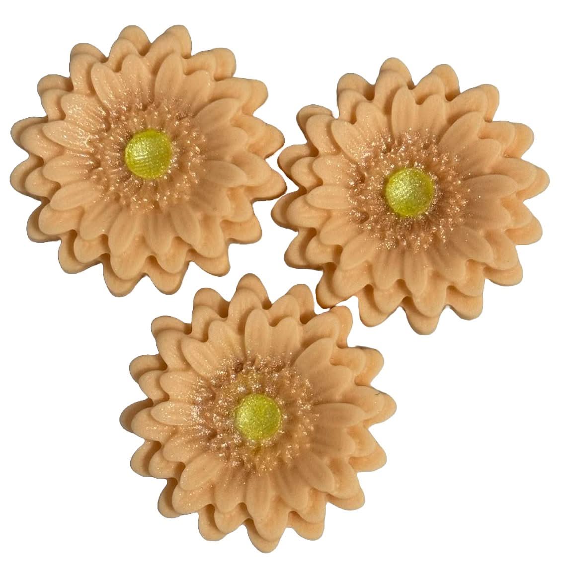 Sada 3 jedlých cukrových ozdob, Dekorace z lososa Gerbera z Sugar Paste Nati Shop