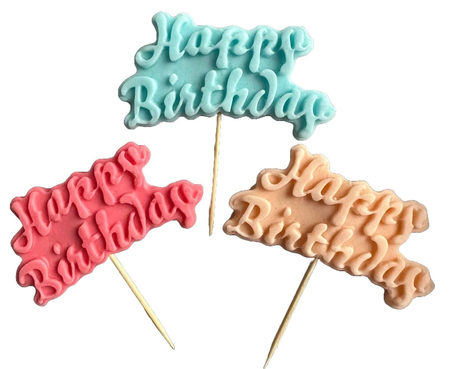 Sada 3 jedlých cukrových dekorací, dekorace z cukrové pasty Happy Birthday Nati Shop