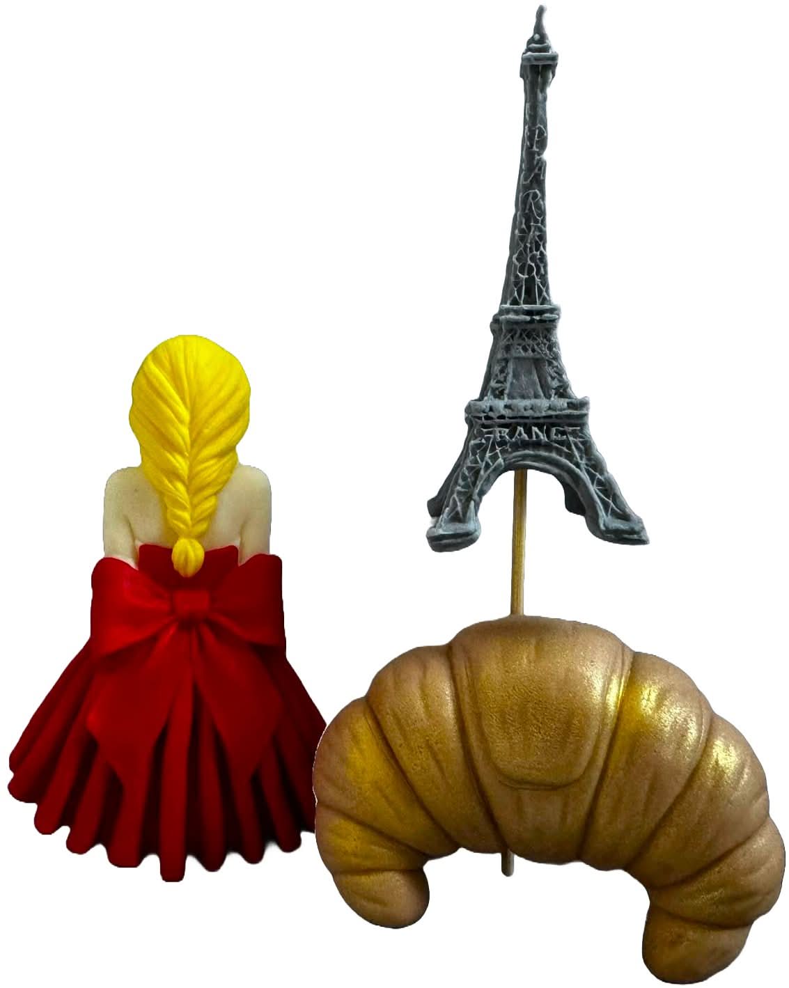 Sada 3 jedlých cukrových dekorací, Lady in Paris Cukrová pasta Dekorace Nati Shop
