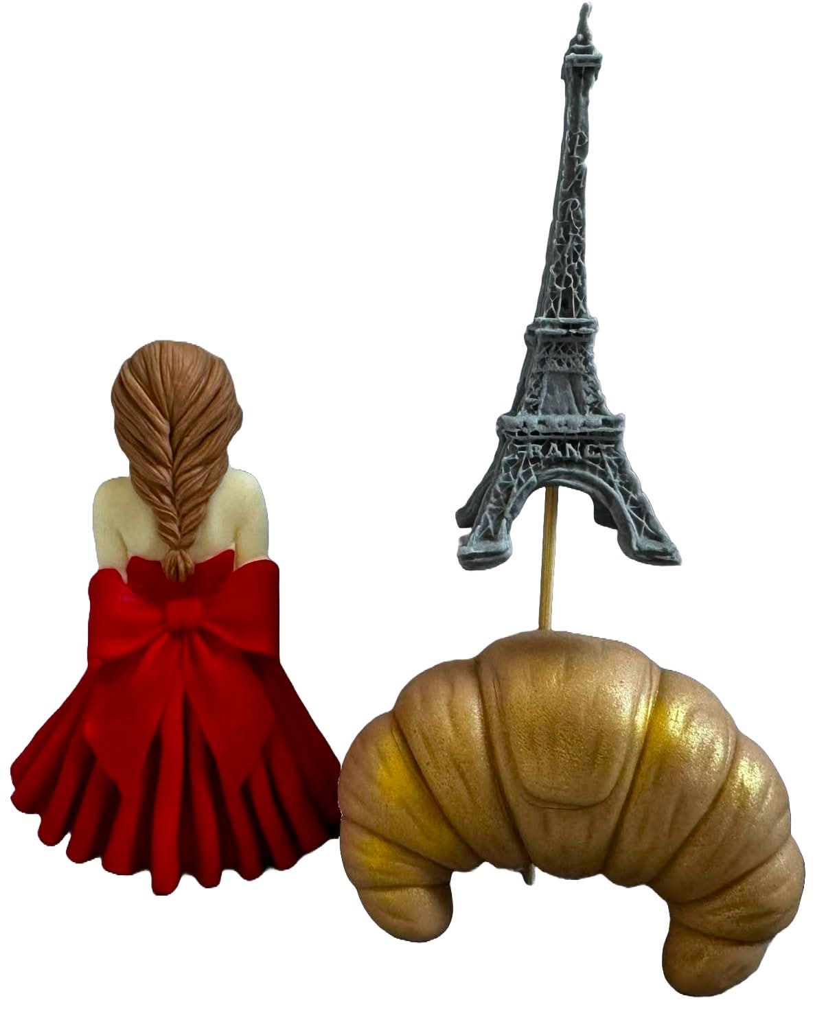 Sada 3 jedlých cukrových dekorací, Lady in Paris Cukrová pasta Dekorace Nati Shop