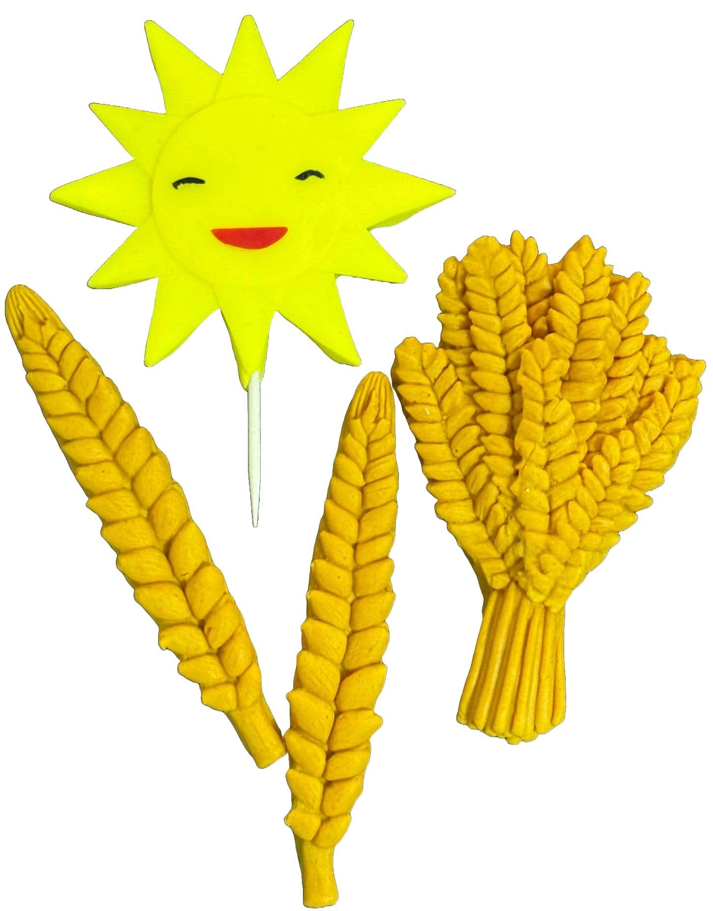 Sada 4 jedlých cukrových dekorací, Lanul de wheat Decorations z Sugar Paste Nati Shop