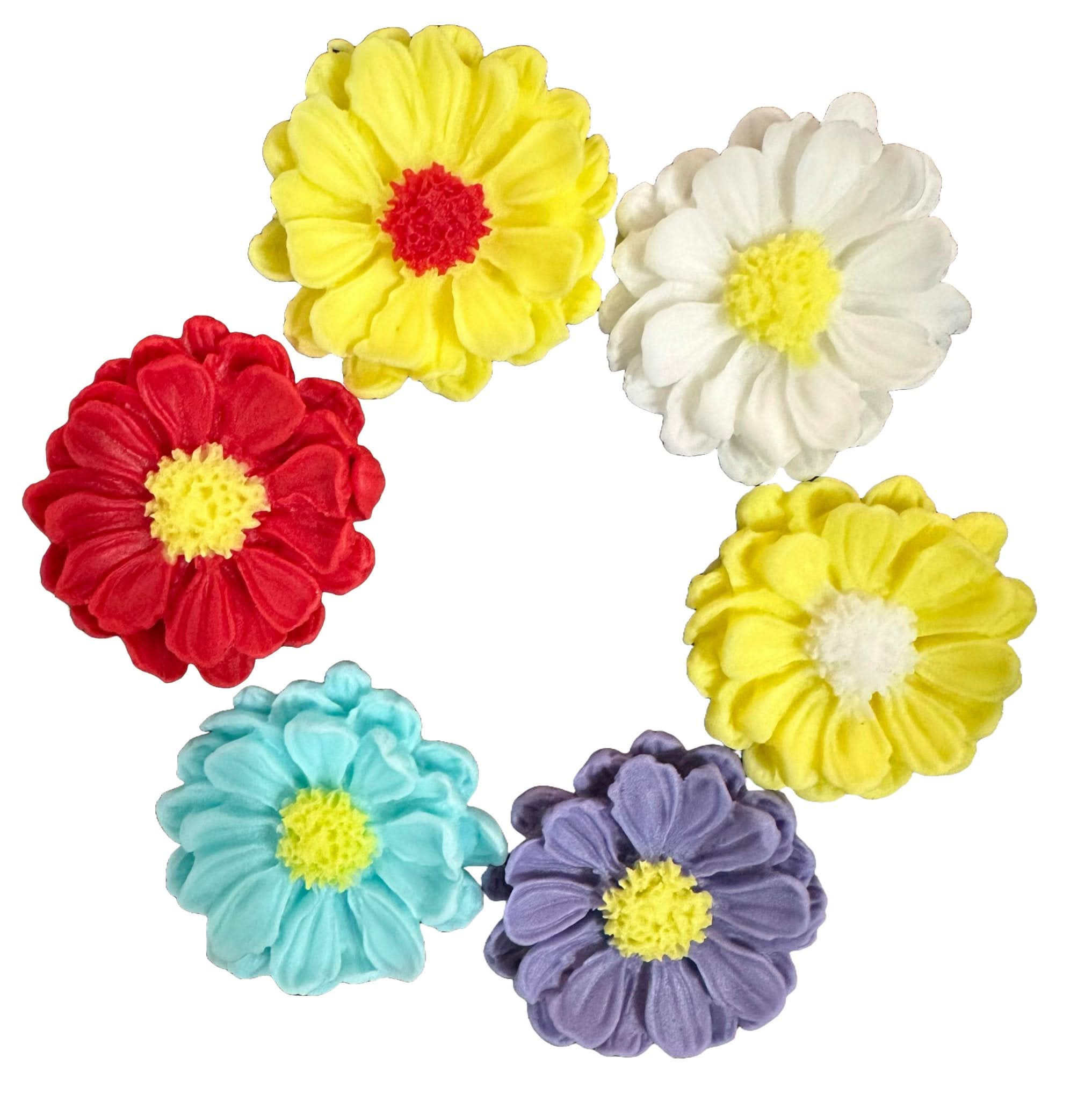 Sada 6 jedlých cukrových dekorací, Daisy Decorations z Sugar Paste Nati Shop