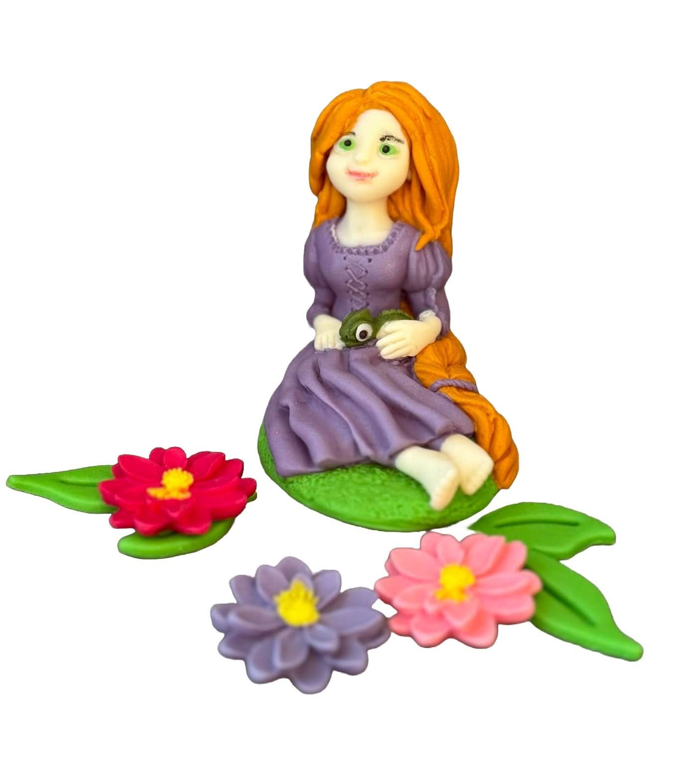 Sada 6 jedlých cukrových dekorací, Rapunzel cukrová pasta Dekorace Nati Shop