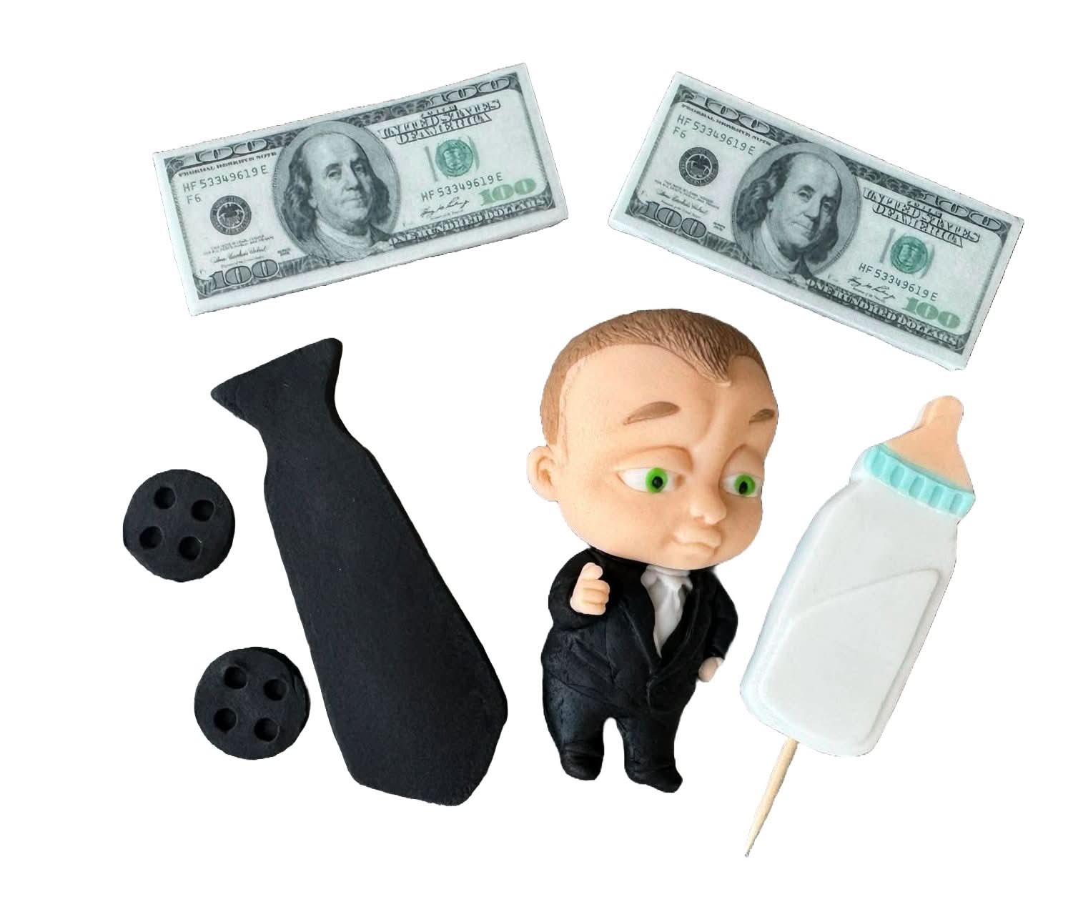 Sada 7 jedlých cukrových dekorací, Baby Boss Sugar Paste Decorations Nati Shop