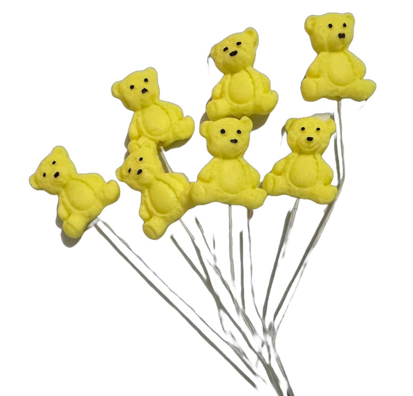 Sada 7 jedlých cukrových dekorací, dekorace z cukrové pasty žlutého medvídka Nati Shop