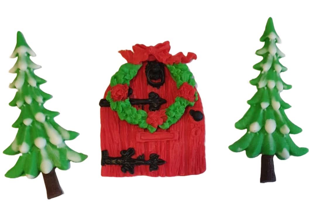 Sada cukrových dekorací, vánoční ozdoby z cukrové pasty Nati Shop