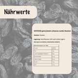 SIVIFOOD jumbo černé sultánky 300g - velké a lahodné černé sultánky špičkové kvality přirozeně sušené sladké ovocné hrozny nesířené neslazené neslazené bez oleje Kishmish aditiva Dehydrované produkty Naty Shop