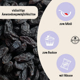 SIVIFOOD jumbo černé sultánky 300g - velké a lahodné černé sultánky špičkové kvality přirozeně sušené sladké ovocné hrozny nesířené neslazené neslazené bez oleje Kishmish aditiva Dehydrované produkty Naty Shop