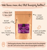 Lyofilizované fíky BRIX | Přírodní, sušené fíky 95 g | Great Taste Award za sušené ovoce, sušené | Bez GMO, Bezlepkové, Veganské, Zadržené vitamíny Naty Shop Dehydratované produkty