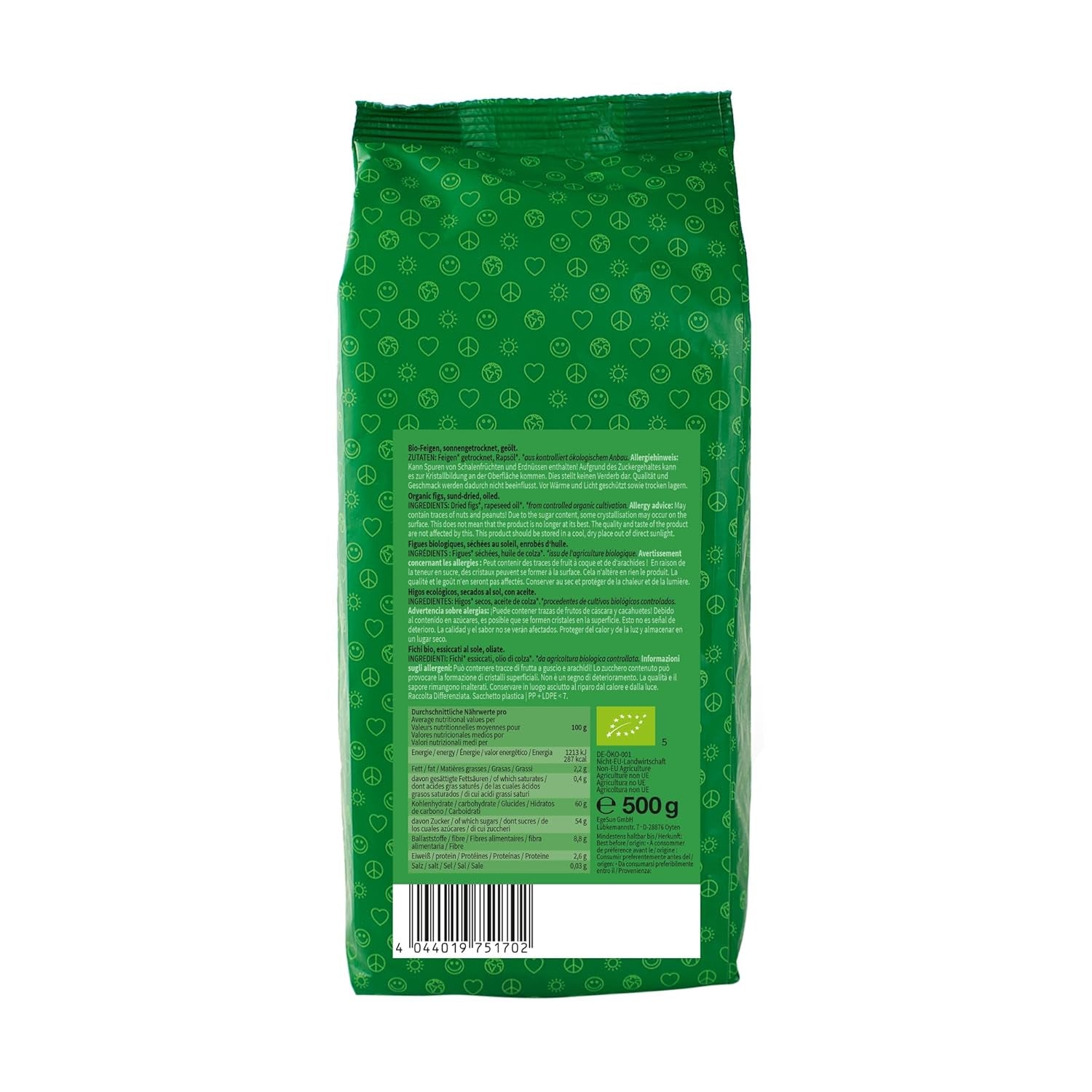 Mundo Feliz sušené fíky z ekologického zemědělství, 2 x 500 g Naty Shop dehydratované produkty