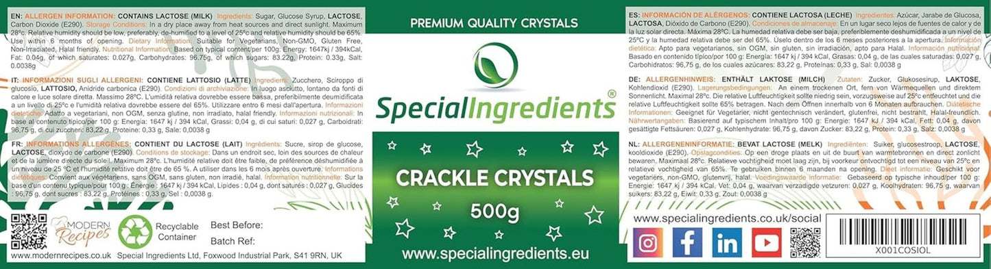Speciální ingredience Crackle Crystals Crackle 500g Nejvyšší kvalita, bez GMO, ideální pro dorty, sladkosti a zmrzlinu Cukrová pasta Naty Shop