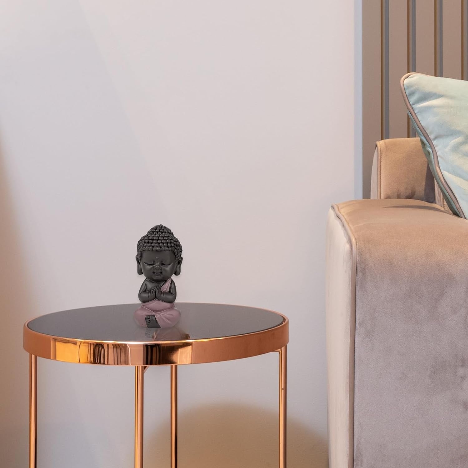 Figurka Baby Buddha Pink Toga - Inspirativní a veselá figurka - Pozitivní talisman Soustředění - Roztomilý a duchovní nápad na dárek - V 7 cm - Zen'Light Sošky a plastiky Naty Shop