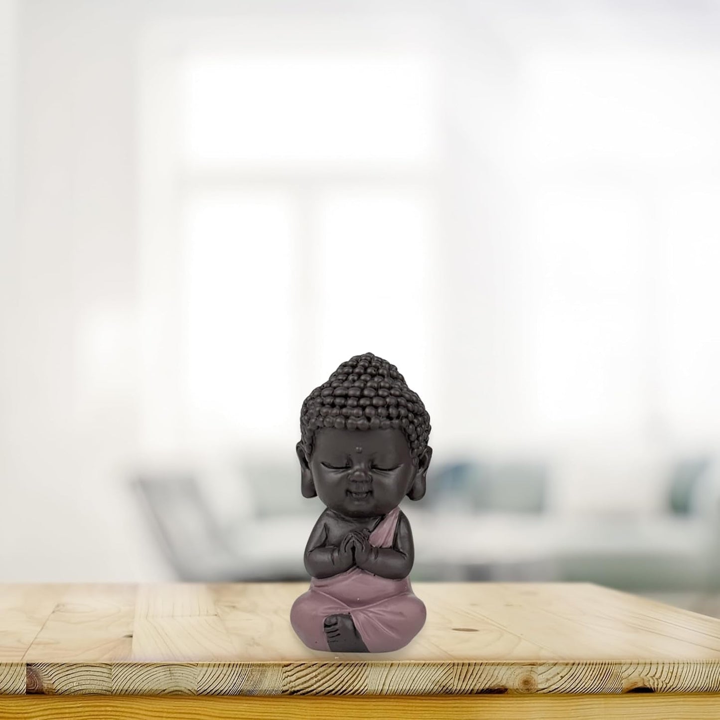 Figurka Baby Buddha Pink Toga - Inspirativní a veselá figurka - Pozitivní talisman Soustředění - Roztomilý a duchovní nápad na dárek - V 7 cm - Zen'Light Sošky a plastiky Naty Shop