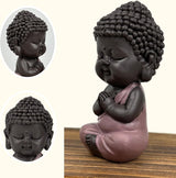 Figurka Baby Buddha Pink Toga - Inspirativní a veselá figurka - Pozitivní talisman Soustředění - Roztomilý a duchovní nápad na dárek - V 7 cm - Zen'Light Sošky a plastiky Naty Shop