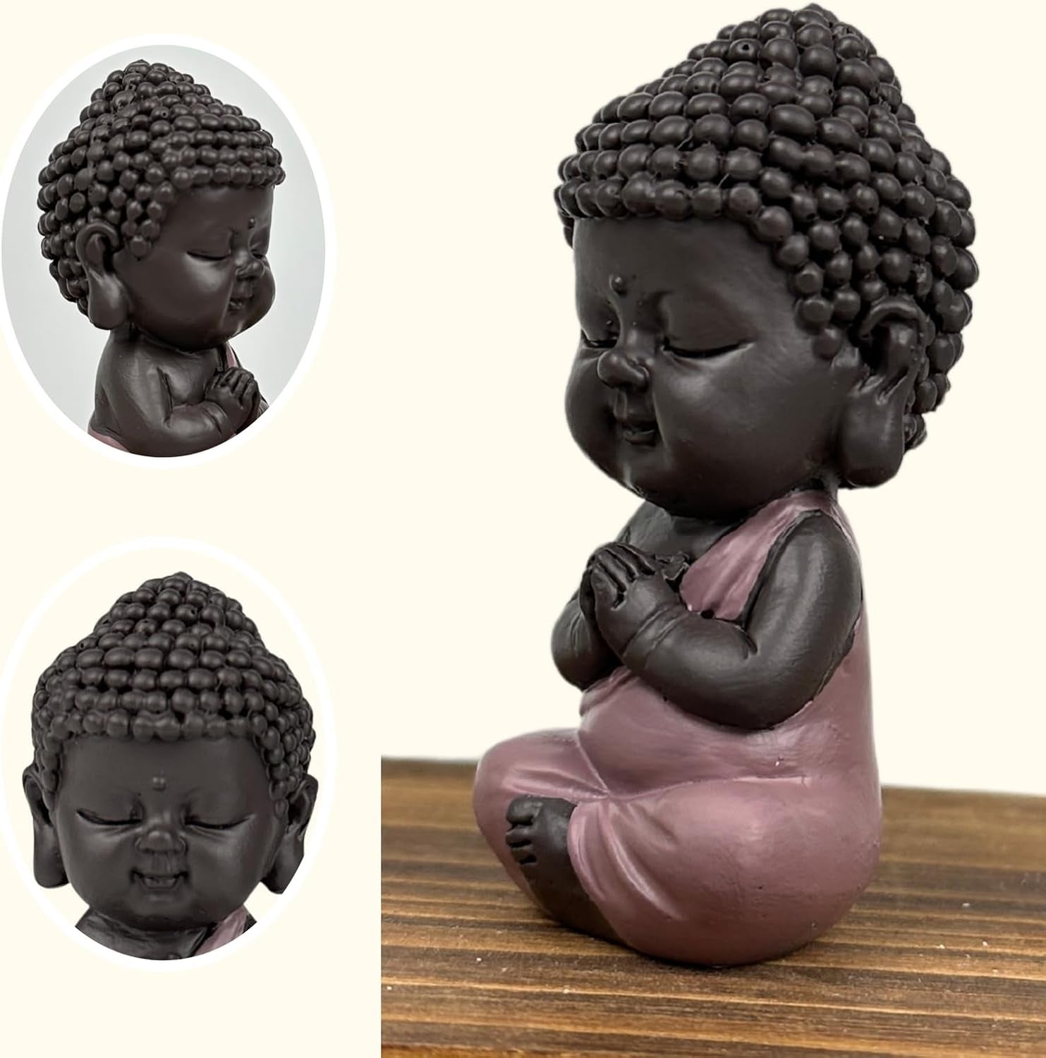 Figurka Baby Buddha Pink Toga - Inspirativní a veselá figurka - Pozitivní talisman Soustředění - Roztomilý a duchovní nápad na dárek - V 7 cm - Zen'Light Sošky a plastiky Naty Shop
