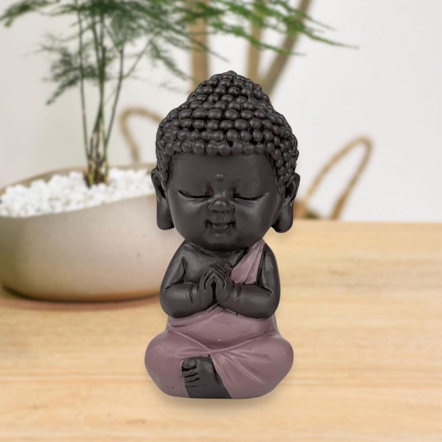 Figurka Baby Buddha Pink Toga - Inspirativní a veselá figurka - Pozitivní talisman Soustředění - Roztomilý a duchovní nápad na dárek - V 7 cm - Zen'Light Sošky a plastiky Naty Shop