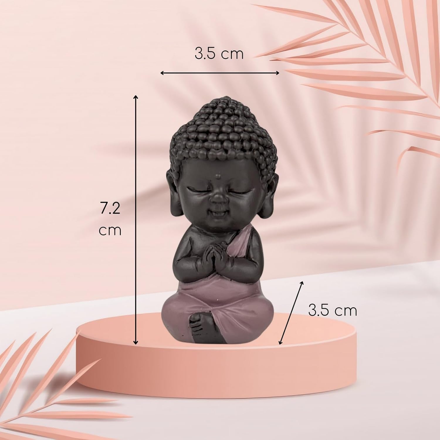 Figurka Baby Buddha Pink Toga - Inspirativní a veselá figurka - Pozitivní talisman Soustředění - Roztomilý a duchovní nápad na dárek - V 7 cm - Zen'Light Sošky a plastiky Naty Shop