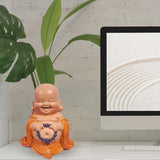 Socha smějícího se Buddhy s růžencem - Inspirativní a veselá figurka - Talisman pro štěstí plný pozitivity - Roztomilý a duchovní tip na dárek - -V 10 cm - Sochy a sochy Zen'Light Naty Shop