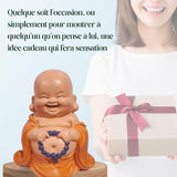 Socha smějícího se Buddhy s růžencem - Inspirativní a veselá figurka - Talisman pro štěstí plný pozitivity - Roztomilý a duchovní tip na dárek - -V 10 cm - Sochy a sochy Zen'Light Naty Shop