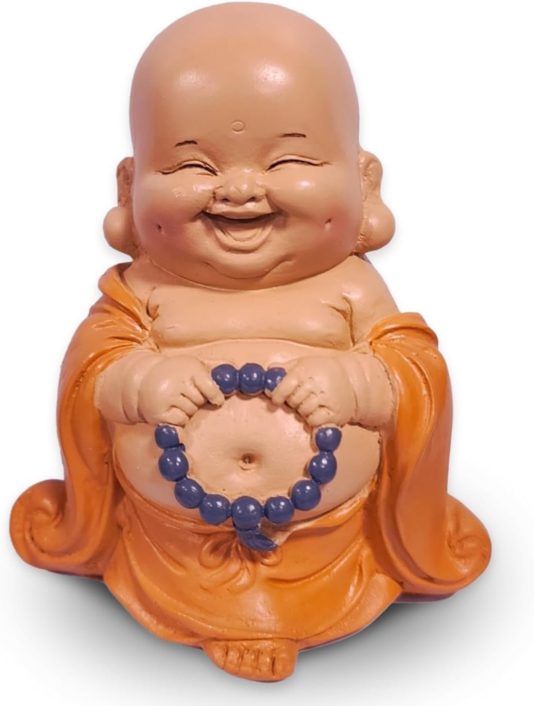 Socha smějícího se Buddhy s růžencem - Inspirativní a veselá figurka - Talisman pro štěstí plný pozitivity - Roztomilý a duchovní nápad na dárek - -V 10 cm - Zen'Light Sochy a sochy Naty Shop Výchozí název