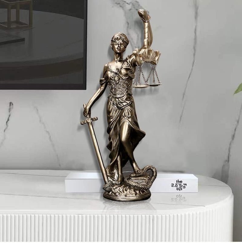 Socha Lady Spravedlnosti 30,5 cm Socha Spravedlnosti Socha Bohyně Spravedlnosti Řecko-římský Anděl Spravedlnost Slepé sochy pro dekor Sošky a plastiky Naty Shop