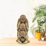 Socha 3 Smějící se Buddhové - Nic nevidět - Nic neslyšet - Nic neříkat - Baby Buddha Symbolický soubor - Pokojná a radostná nálada - Zen dekor -V 18 cm - Zen'Light Sošky a sochy Naty Shop