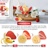 Jahodovo-banánový mix 200g - lyofilizované jahody a lyofilizované banány jako lahodná svačina v sáčku Dehydrované produkty Naty Shop