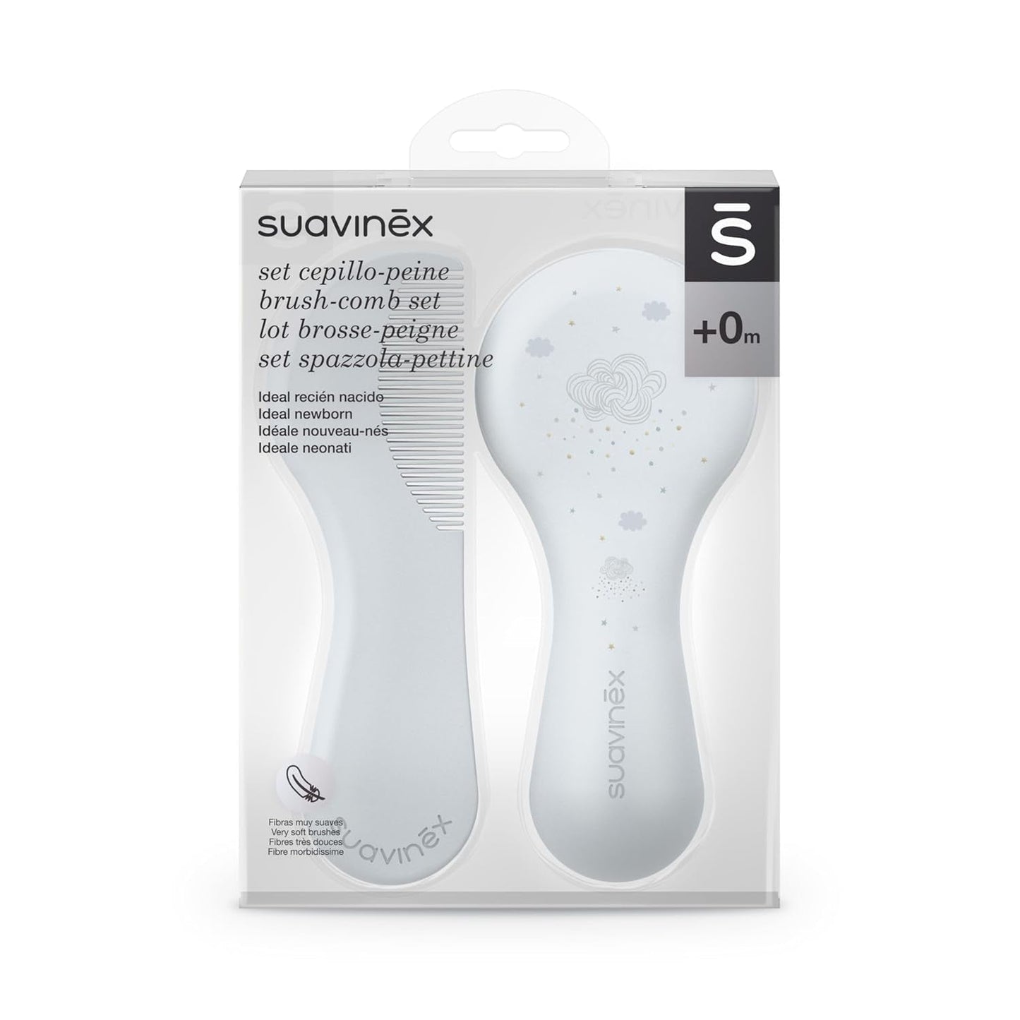 Suavinex 3162384 Hřeben s kartáčem, modrý Dětská koupel a péče o pleť Naty Shop