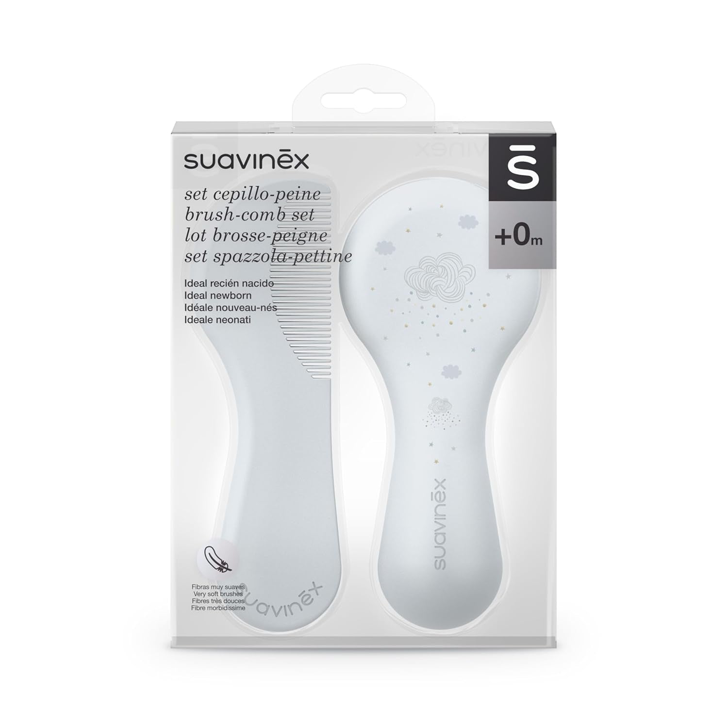 Suavinex 3162384 Hřeben s kartáčem, modrý Dětská koupel a péče o pleť Naty Shop