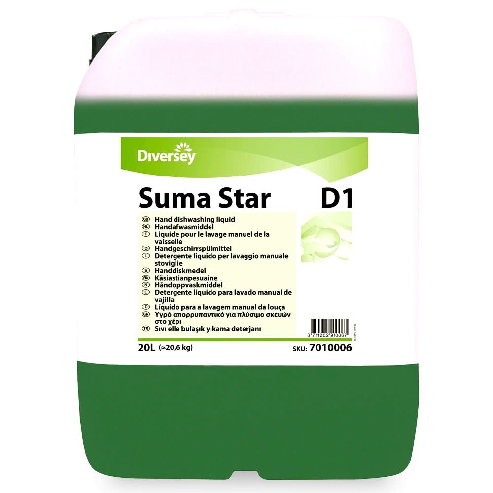 Suma Star D1 - Ruční koncentrovaný tekutý mycí prostředek na profesionální nádobí 20L Detergenti Nati Shop