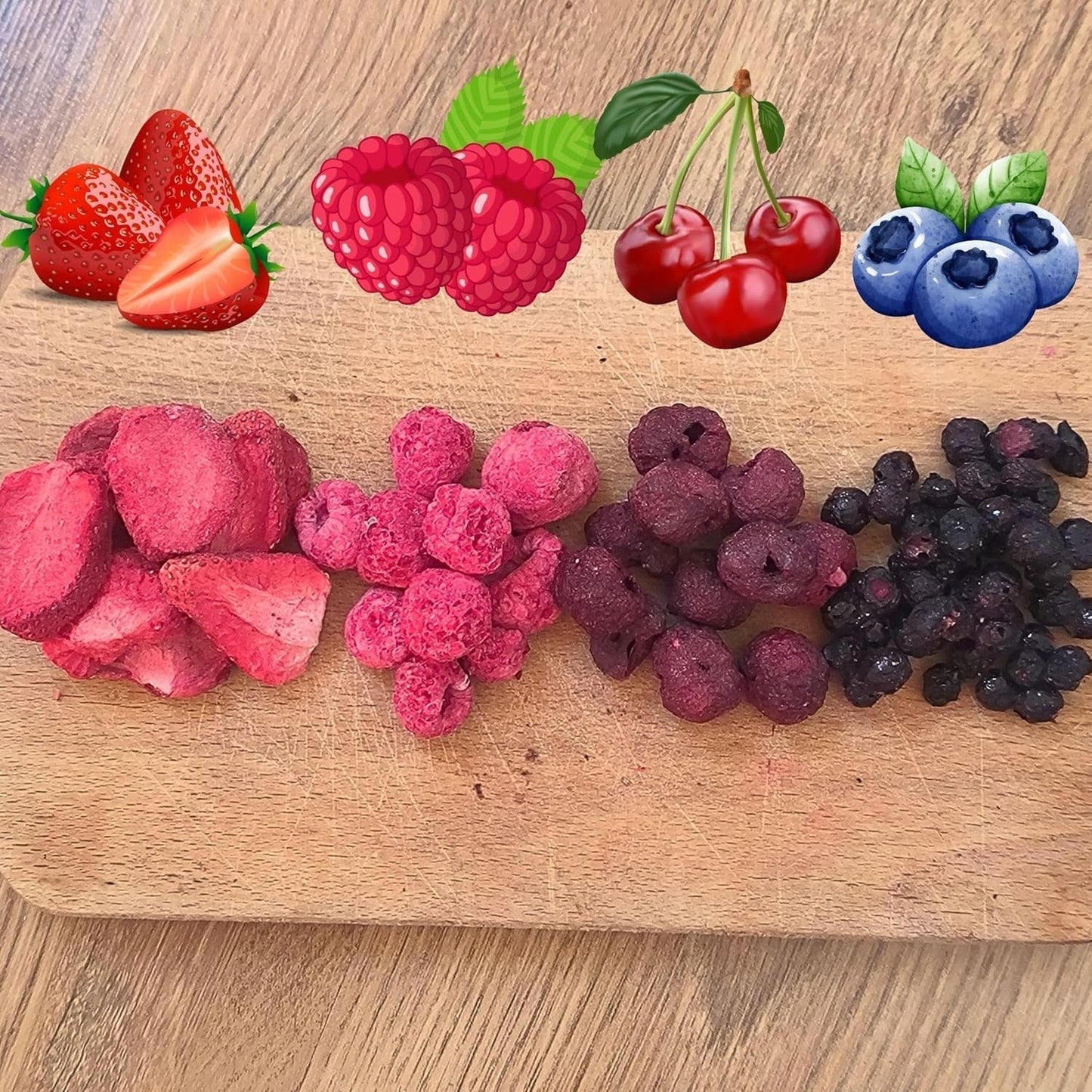 Mrazem sušené ovoce Super Berries | XL 300g Sušené ovoce bez cukru | Sušené ovoce | Sušené ovoce Lyofilizované Jahody Maliny Borůvky Lyofilizované ZingyZoo Dehydrované produkty Naty Shop
