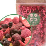 Mrazem sušené ovoce Super Berries | XL 300g Sušené ovoce bez cukru | Sušené ovoce | Sušené ovoce Lyofilizované Jahody Maliny Borůvky Lyofilizované ZingyZoo Dehydrované produkty Naty Shop 300G