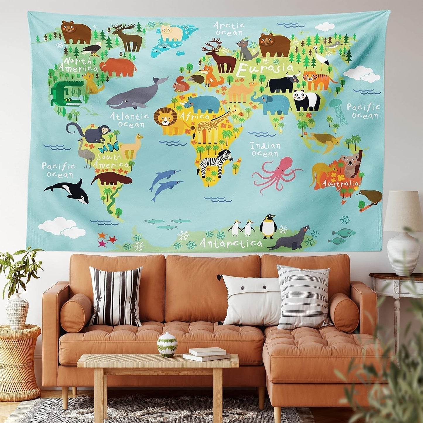Tapiserie abakuhaus toulání zvíře mapa světa kresby Home - Doplňky a dekorace Naty Shop
