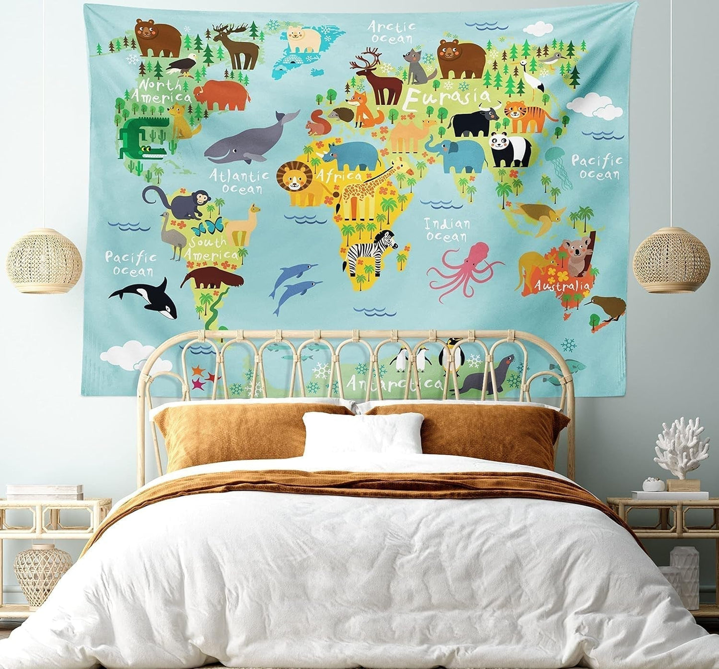 Tapiserie abakuhaus toulání zvíře mapa světa kresby Home - Doplňky a dekorace Naty Shop