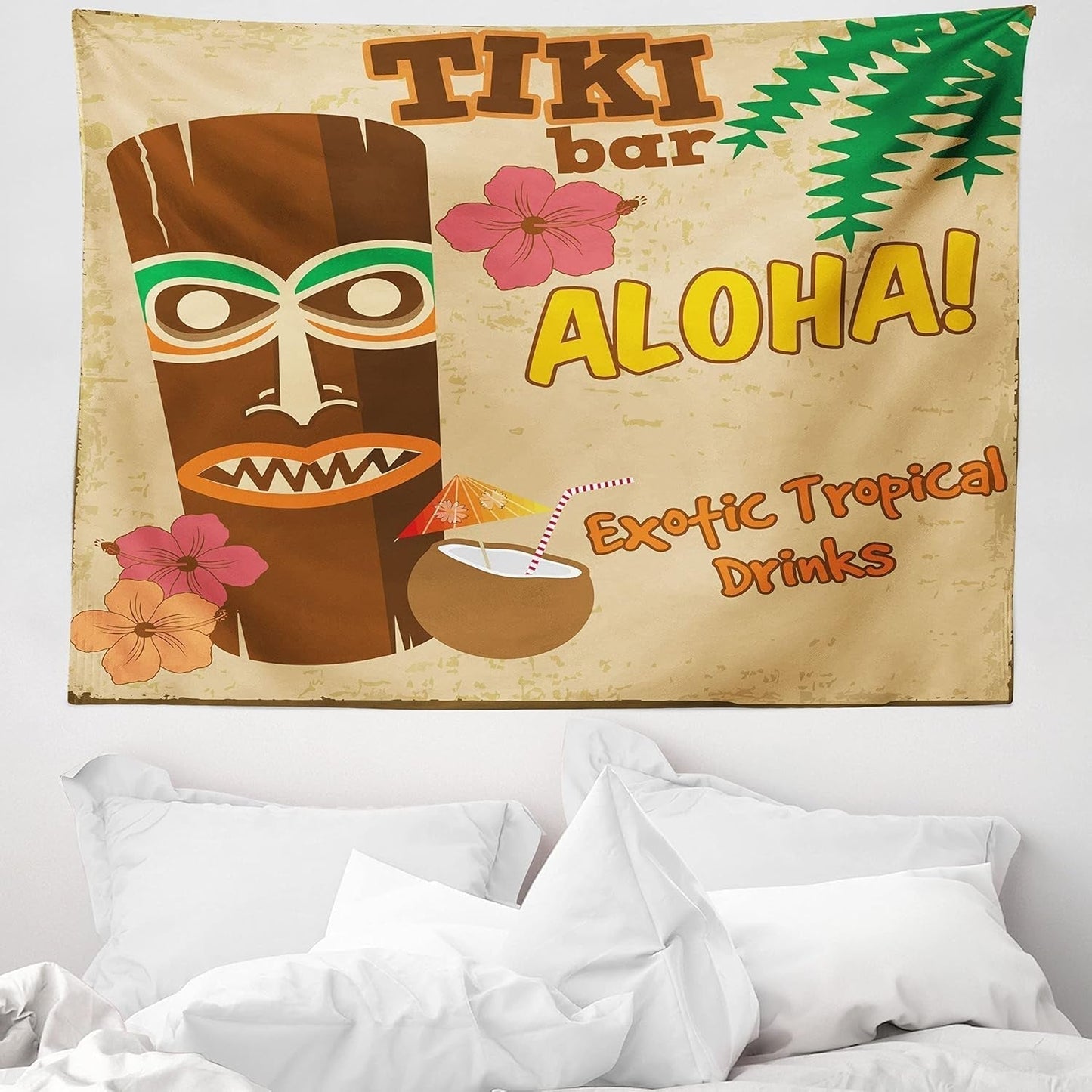 Tapiserie abakuhaus wanderlust mapa světa zvířat kresby Home - Doplňky a dekorace Naty Shop Krémově hnědá 150L X 110B Cm